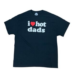 Danny Duncan T Shirt‎ I Love / Heart Hot Dads Black Novelty Fathers XL Funny